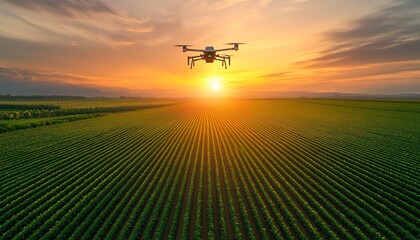 Sunset over smart farm