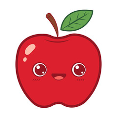 Cute Cartoon Apple Illustration