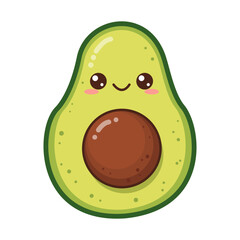 Cute Cartoon Avocado Illustration