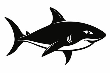 Obraz premium shark silhouette black vector