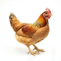 Fototapeta premium High Detail Visual of a Photo Brown Chicken, Isolated on a White Background