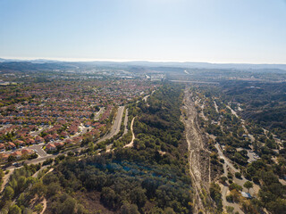 Aerial view of Rancho Santa Margarita with surrounding canyon 
