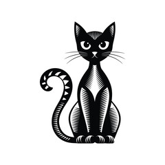 Cat silhouette with white background