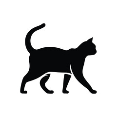 Cat silhouette with white background