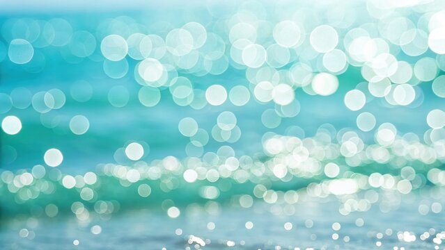 Abstract Blue Water Bokeh Background