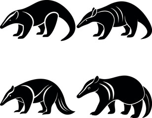 Minimalist Anteater Silhouette Vector Clean & Bold Design.