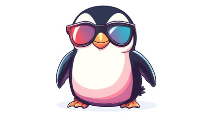 Obraz premium Cool Penguin with 3D Glasses