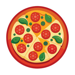 Delicious pizza slices with toppings on a plate