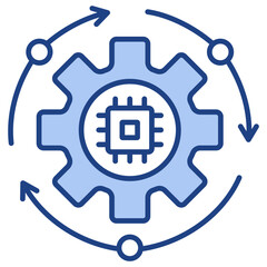 Obraz premium Automation Blue Icon