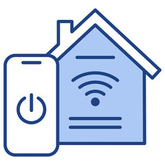 Obraz premium Smart Appliance Blue Icon