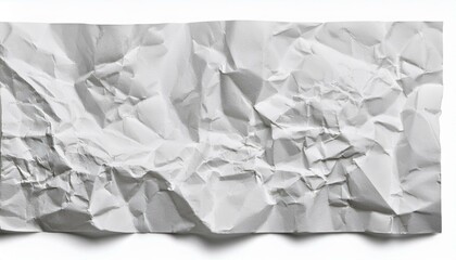 White crumpled and creased paper texture isolated on white background