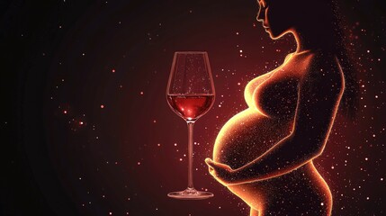 Silhouette highlights fetal alcohol syndrome risks from drinking in pregnancy