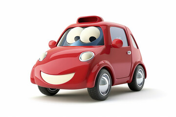 Beautiful colorful fictional cartoon car with pronounced headlights, abstract vivid composition consists of fictional unreal fantastic vision on background