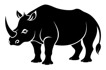 Fototapeta premium rhino silhouette black vector