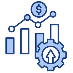 Market Growth Blue Icon