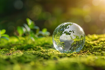 Greeting card with holiday composition for world environment day, abstract vivid composition consists of fictional unreal fantastic vision on background