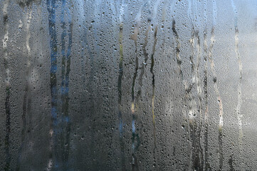 Water drops on glass window.