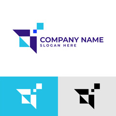 Unique, triangle-based logo resembling an upward arrow. Suggests growth, progress, or ambition. Minimalist vector, ideal for modern businesses or startups.