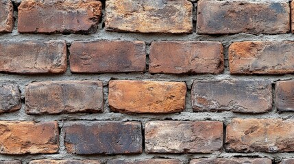 Obraz premium Front view of rustic brick wall showcasing detailed craftsmanship in construction
