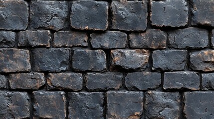 Fototapeta premium Burnt brick wall showcasing intricate craftsmanship in high-resolution detail