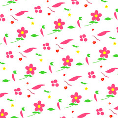 Fototapeta premium Seamless floral pattern with white Flowers and yellow background seamless floral pattern 
