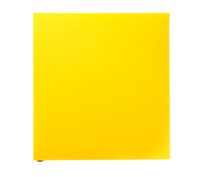 Yellow note paper isolated on transparent background