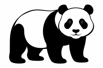 panda black silhouette vector