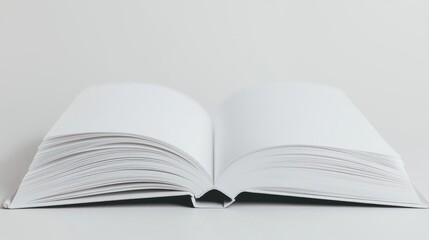 Open blank book on white background; education concept