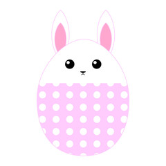 春イースターウサギ　ドットピンク