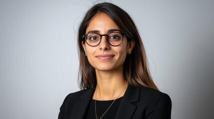 Fototapeta premium Woman in business attire, portrait studio shot