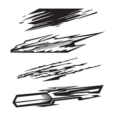 Wrap design for car vectors. car stickers stripes. mud splash abstract template