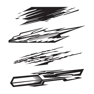 Wrap design for car vectors. car stickers stripes. mud splash abstract template