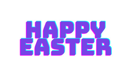 Happy Easter lettering . Happy Easter text banner,isolated on white background