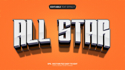 All star editable text effect style sport