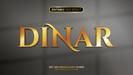 Dinar editable text effect style luxury