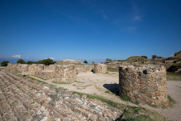Ancient archaeological ruins of Monte Alban in the Oaxaca region of Mexico. Ancient capital of the...