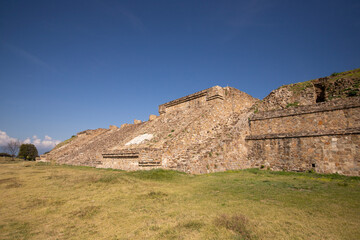 Ancient archaeological ruins of Monte Alban in the Oaxaca region of Mexico. Ancient capital of the...