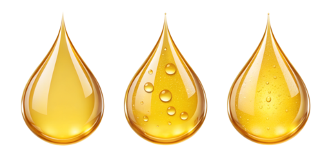 Various Circular Yellow Oily Droplets for Photography and Art Projects, PNG Transparent