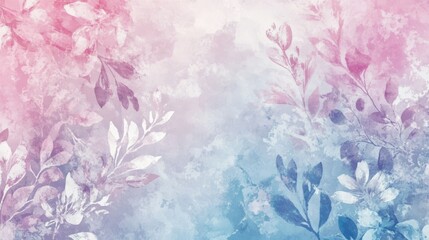 Soft pastel watercolor gradient background with delicate floral pattern wallpaper AI generated image