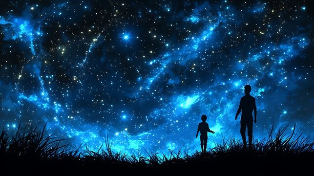 Starry Night Walk - Silhouettes