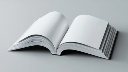 Obraz premium Magazine paper mockup with open pages showing page curves background wallpaper AI generated image