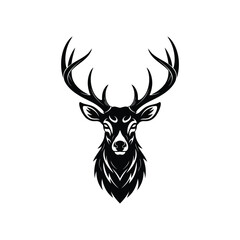 Majestic Deer Silhouette Elegant Wildlife Vector Illustration