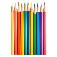 Fototapeta premium Colorful pencils for art and school projects , School supplies, isolated on transparent background