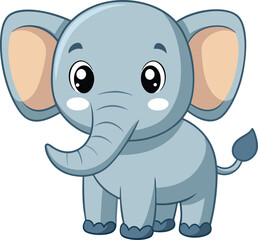 Fototapeta premium Cute Cartoon Elephant Character Illustration for Children and Design 