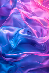 Fototapeta premium Vibrant neon gradient, fluid blend of blue, pink, and purple, futuristic glow, seamless