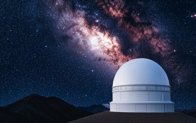 Obraz premium Aerial View of Observatory Under the Starry Night Sky