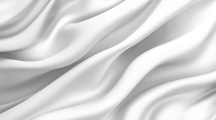 Abstract white fabric texture with soft waves and folds.
