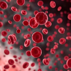 Red blood cells in blood vessels