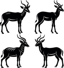 Classic Antelope Silhouette Vector Perfect for Logos & Designs.