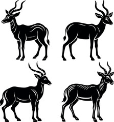 Classic Antelope Silhouette Vector Perfect for Logos & Designs.